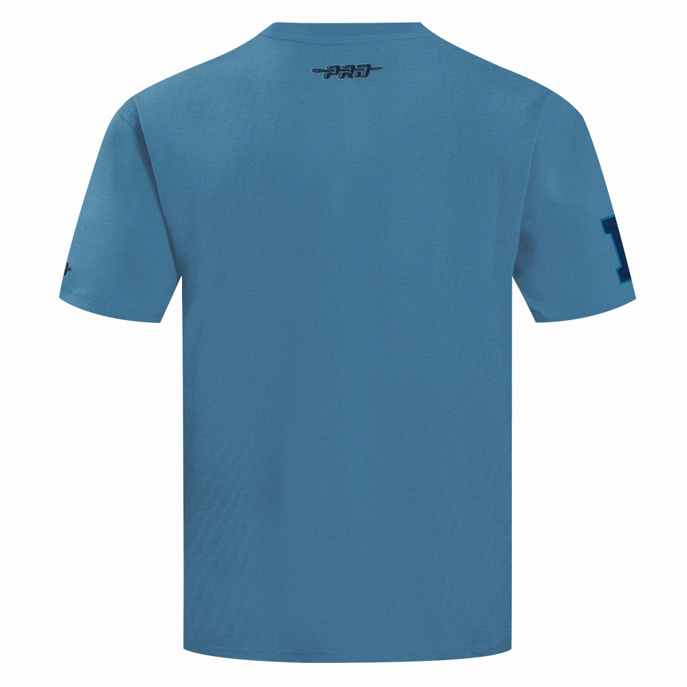 NFL DETROIT LIONS COUNTRY CLUB MEN'S COTTON JERSEY DROP SHOULDER TEE (STEEL BLUE)