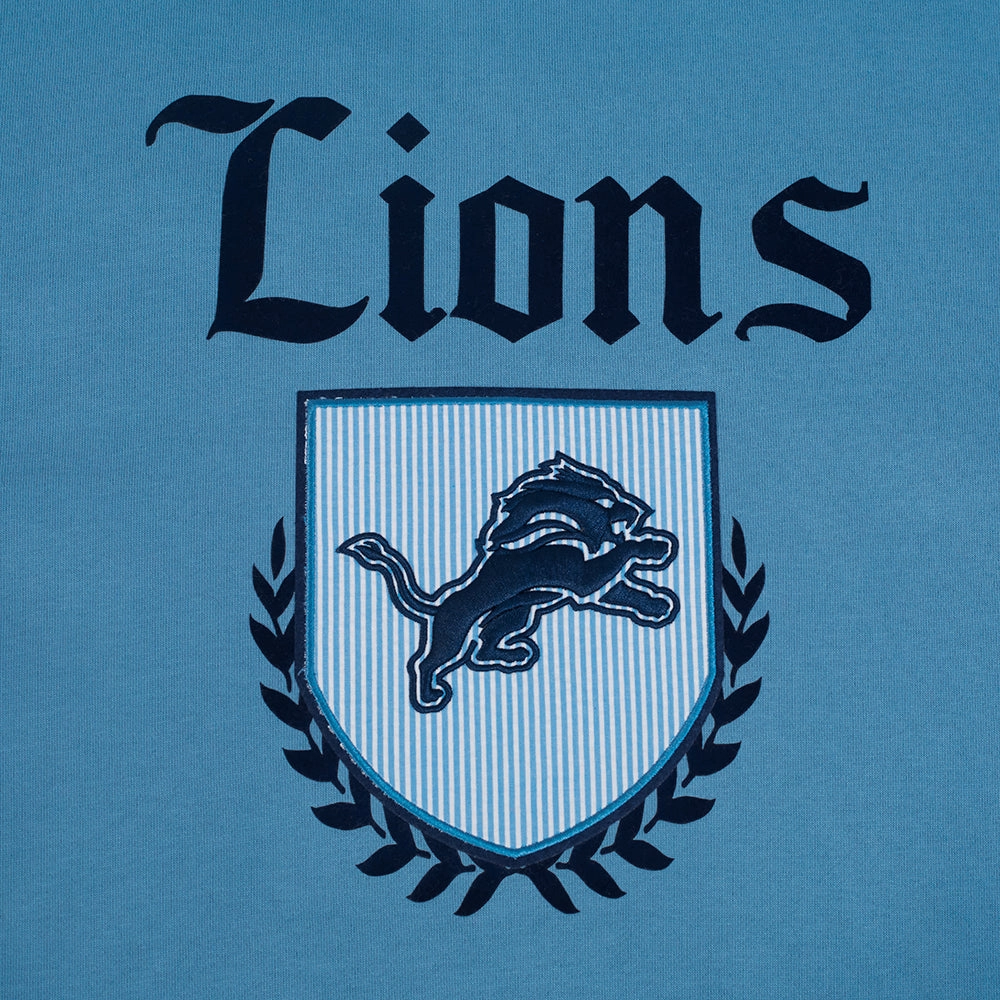 NFL DETROIT LIONS COUNTRY CLUB MEN'S DROP SHOULDER FLEECE CREWNECK (STEEL BLUE)