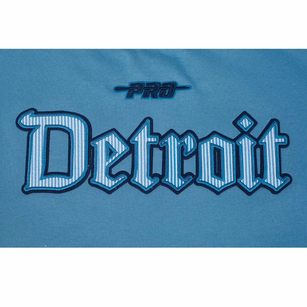 NFL DETROIT LIONS COUNTRY CLUB MEN'S DROP SHOULDER FLEECE CREWNECK (STEEL BLUE)