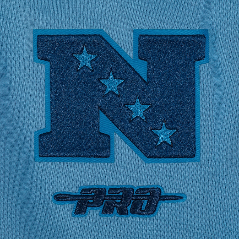 NFL DETROIT LIONS COUNTRY CLUB MEN'S DROP SHOULDER FLEECE CREWNECK (STEEL BLUE)