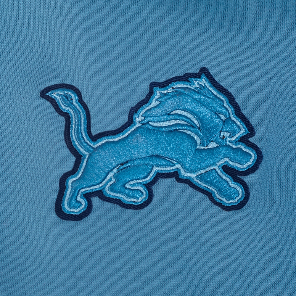 NFL DETROIT LIONS COUNTRY CLUB MEN'S DROP SHOULDER FLEECE CREWNECK (STEEL BLUE)