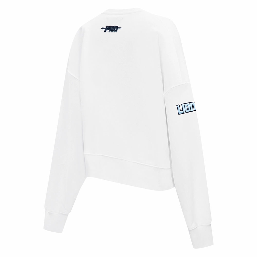 NFL DETROIT LIONS COUNTRY CLUB WOMEN'S DOUBLE KNIT CREWNECK (WHITE)