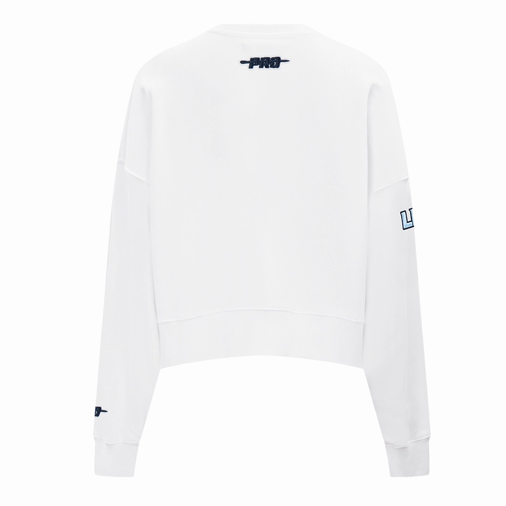 NFL DETROIT LIONS COUNTRY CLUB WOMEN'S DOUBLE KNIT CREWNECK (WHITE)