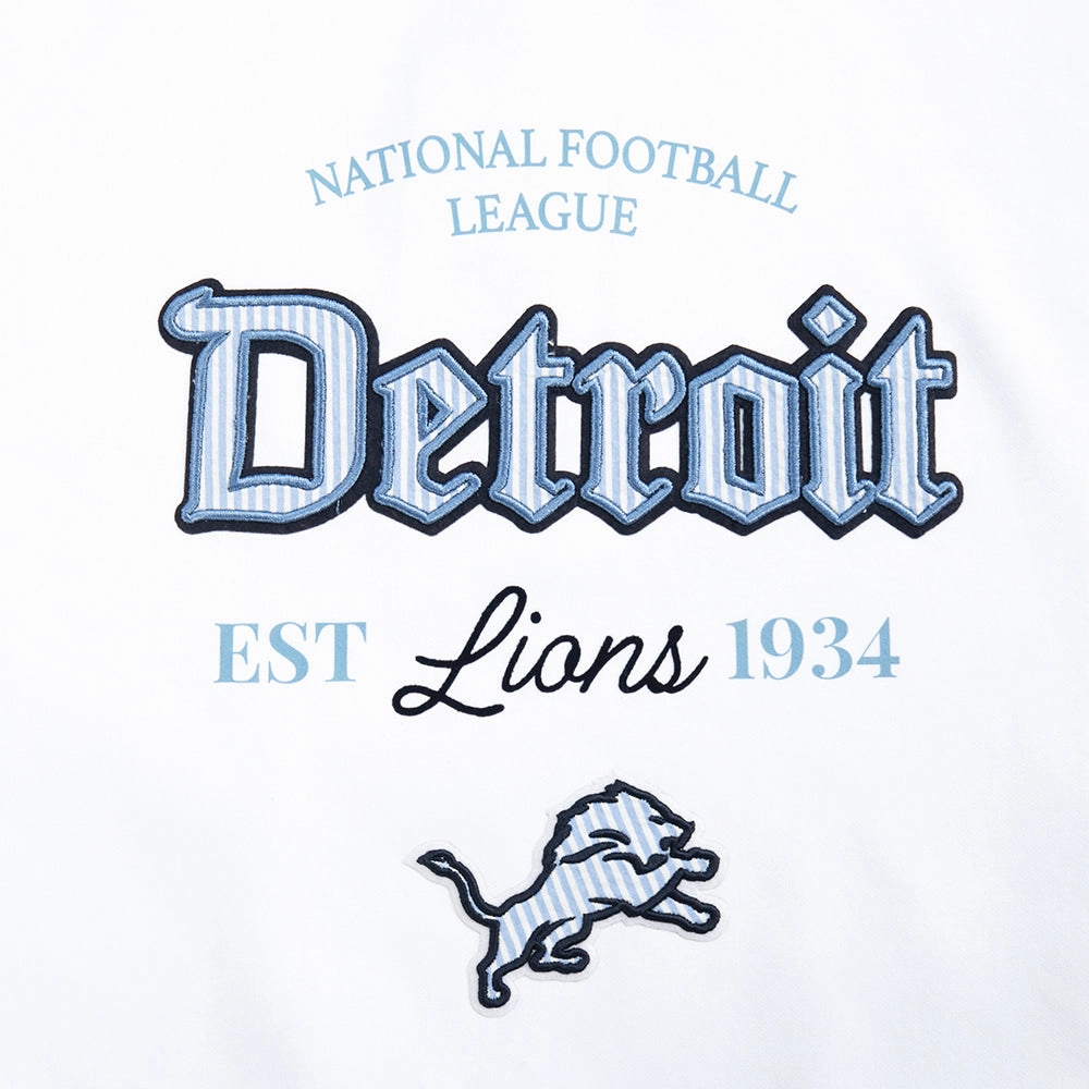 NFL DETROIT LIONS COUNTRY CLUB WOMEN'S DOUBLE KNIT CREWNECK (WHITE)
