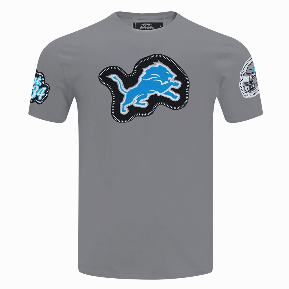 NFL DETROIT LIONS DIY PICK STITCH MEN'S SINGLE JERSEY TEE (GRAY)