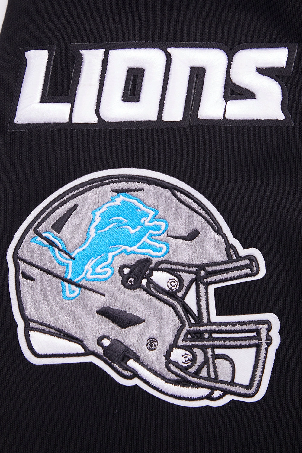 NFL DETROIT LIONS MASHUP MEN'S RIB CREWNECK (BLACK)