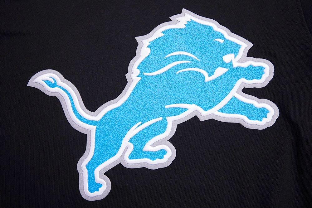 NFL DETROIT LIONS MASHUP MEN'S RIB CREWNECK (BLACK)