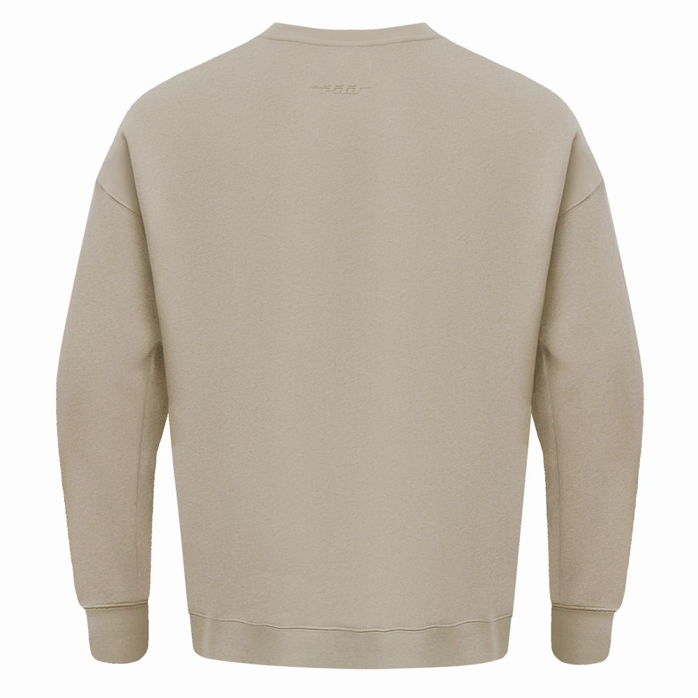 NFL DETROIT LIONS NEUTRAL DROP  SHOULDER FLEECE CREWNECK (TAUPE)