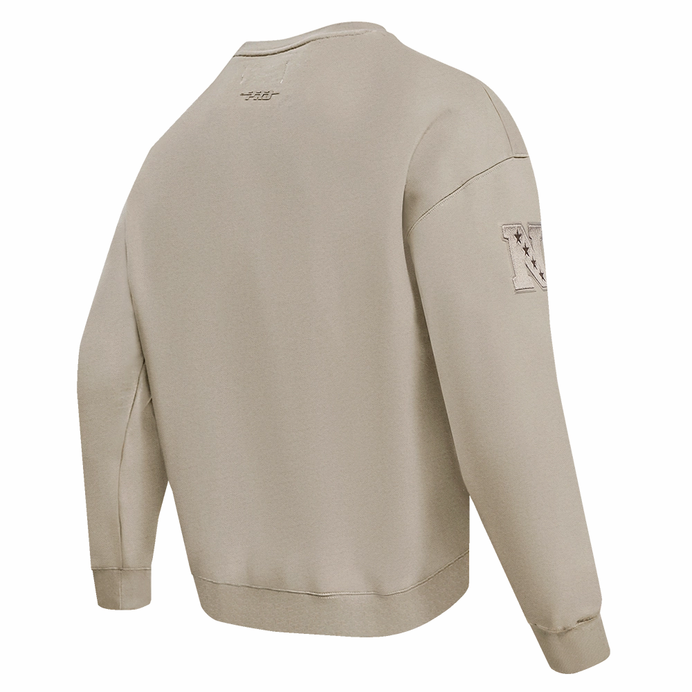 NFL DETROIT LIONS NEUTRAL DROP  SHOULDER FLEECE CREWNECK (TAUPE)