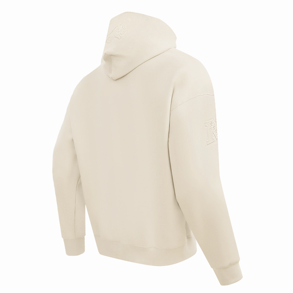 NFL DETROIT LIONS NEUTRAL DROP SHOULDER FLEECE PULLOVER HOODIE (EGGSHELL)