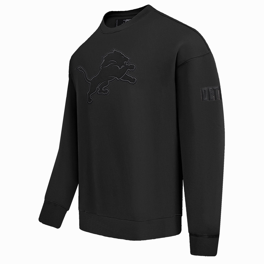 NFL DETROIT LIONS NEUTRAL DROP SHOULDER MEN'S CREWNECK (BLACK)