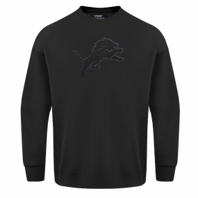 NFL DETROIT LIONS NEUTRAL DROP SHOULDER MEN'S CREWNECK (BLACK)