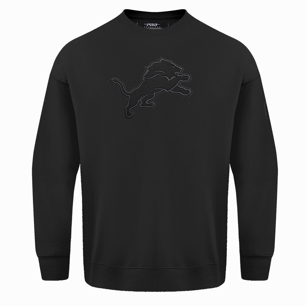 NFL DETROIT LIONS NEUTRAL DROP SHOULDER MEN'S CREWNECK (BLACK)