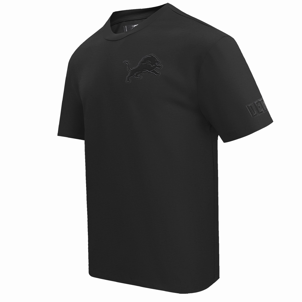 NFL DETROIT LIONS NEUTRAL MEN'S COTTON JERSEY DROP SHOULDER TEE (BLACK)