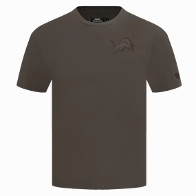 NFL DETROIT LIONS NEUTRAL MEN'S DROP SHOULDER TEE (DARK TAUPE)