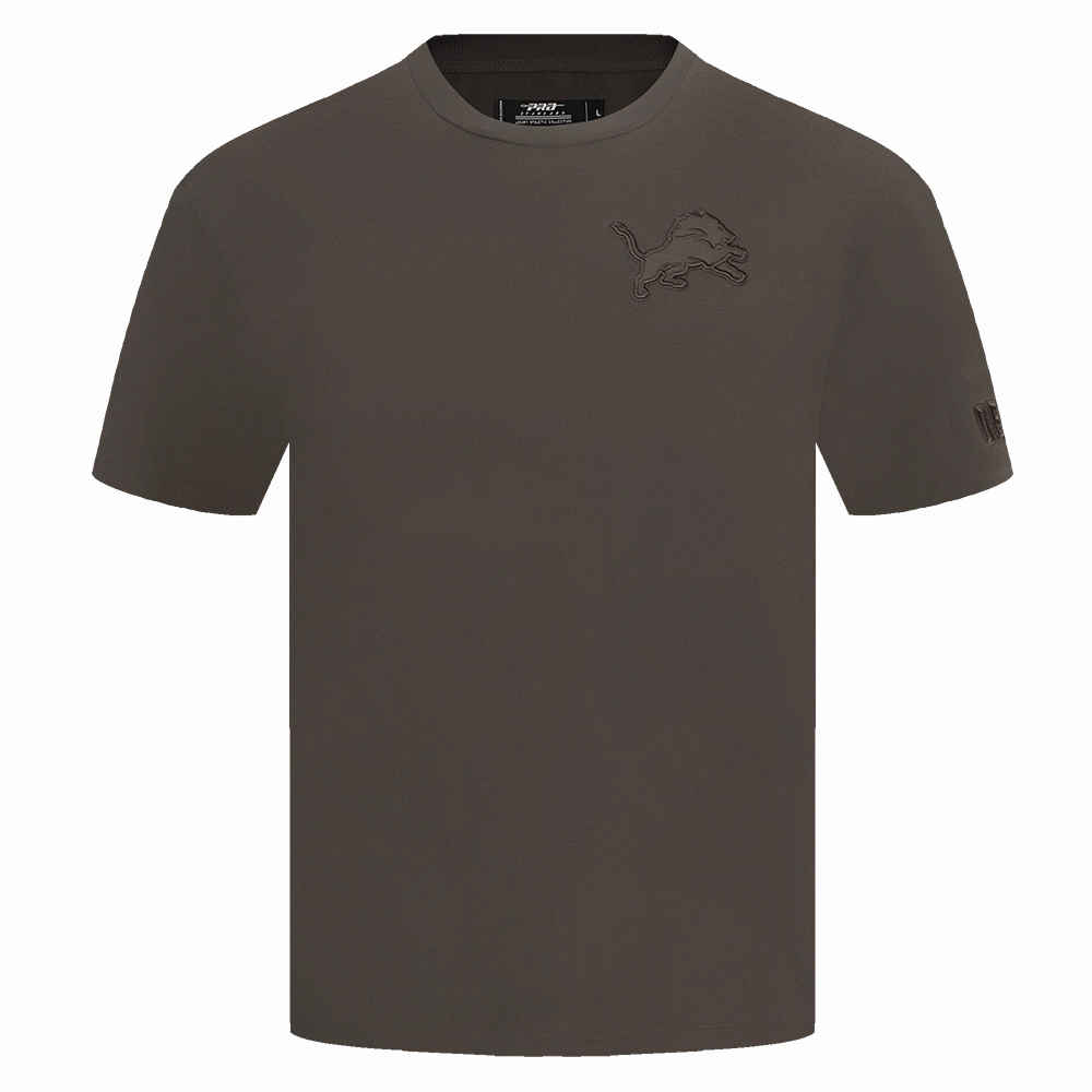 NFL DETROIT LIONS NEUTRAL MEN'S DROP SHOULDER TEE (DARK TAUPE)