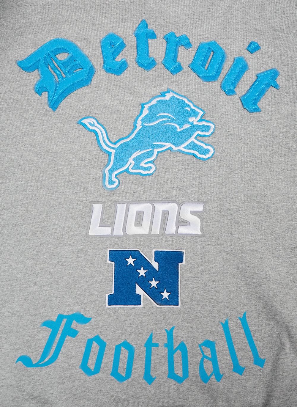 NFL DETROIT LIONS OLD ENGLISH MEN'S TEE (HEATHER GREY)