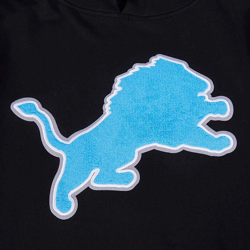 NFL DETROIT LIONS RETRO CLASSIC MEN'S PULLOVER HOODIE (BLACK)