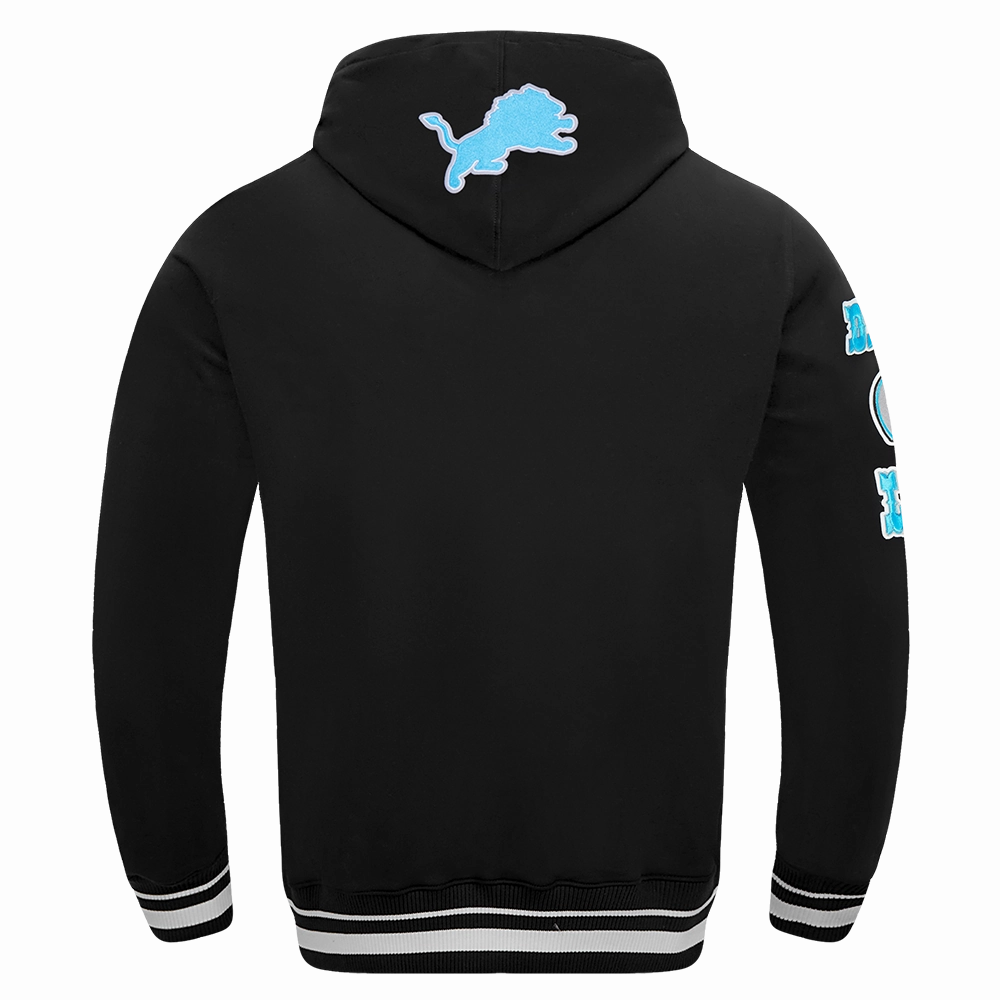 NFL DETROIT LIONS RETRO CLASSIC MEN'S PULLOVER HOODIE (BLACK)