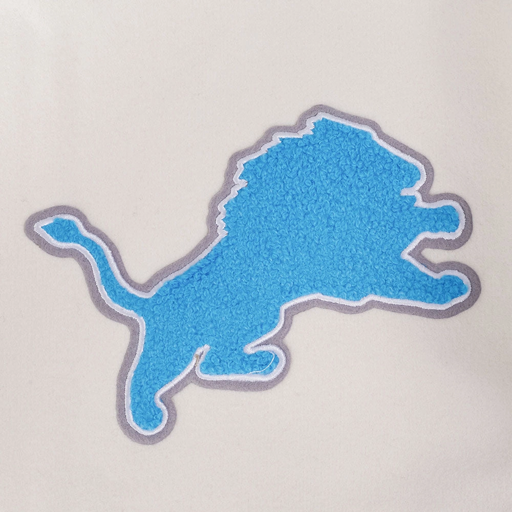 NFL DETROIT LIONS RETRO CLASSIC MEN'S RIB WOOL VARSITY JACKET (EGGSHELL/BLACK)