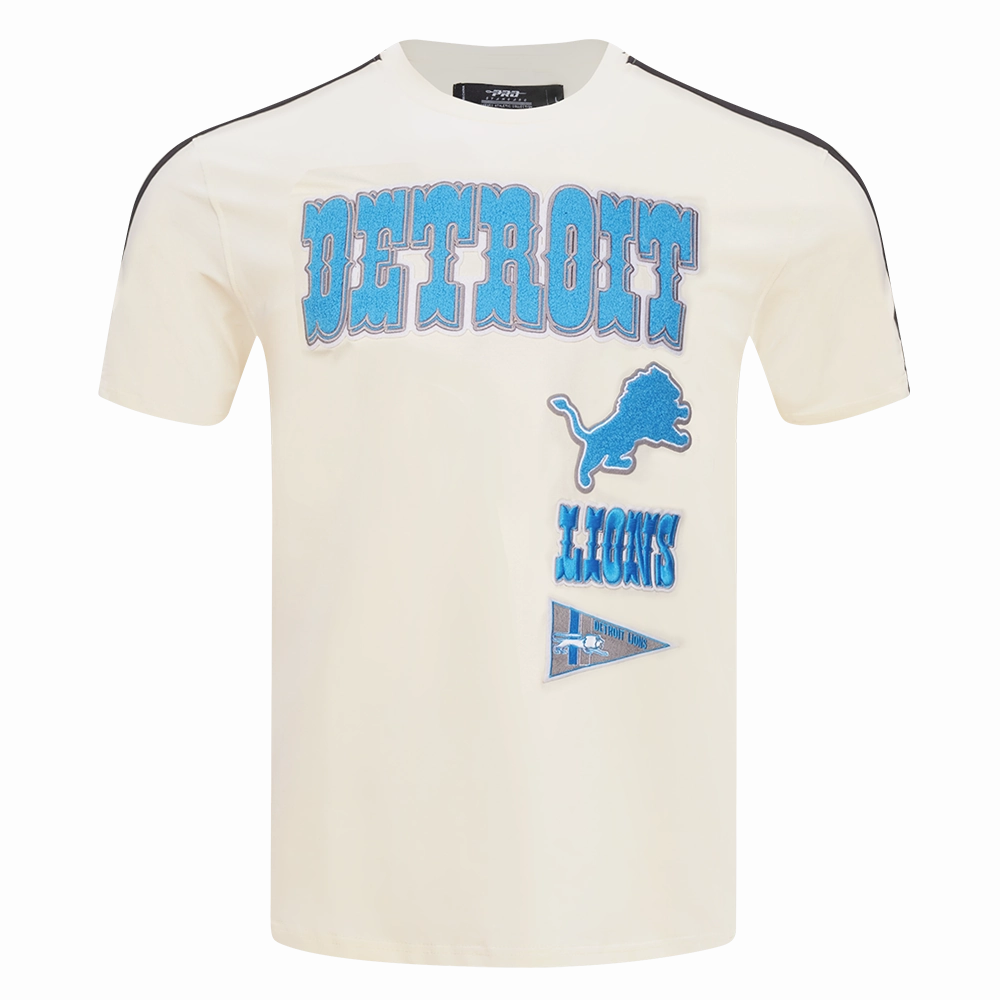 NFL DETROIT LIONS RETRO CLASSIC MEN'S STRIPED TEE (EGGSHELL/ BLACK)