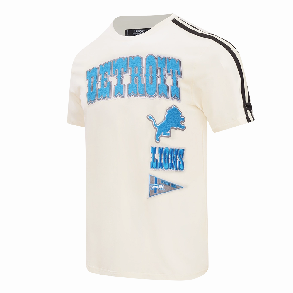 NFL DETROIT LIONS RETRO CLASSIC MEN'S STRIPED TEE (EGGSHELL/ BLACK)