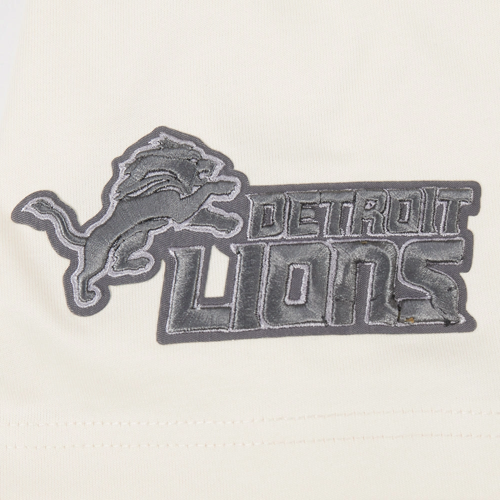 NFL DETROIT LIONS REVERSE FRENCH TERRY MEN'S COTTON JERSEY DROP SHOULDER TEE (EGGSHELL)