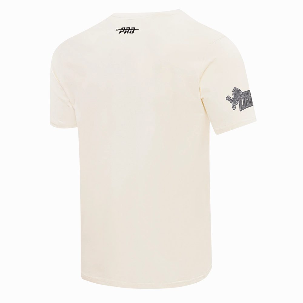 NFL DETROIT LIONS REVERSE FRENCH TERRY MEN'S COTTON JERSEY DROP SHOULDER TEE (EGGSHELL)