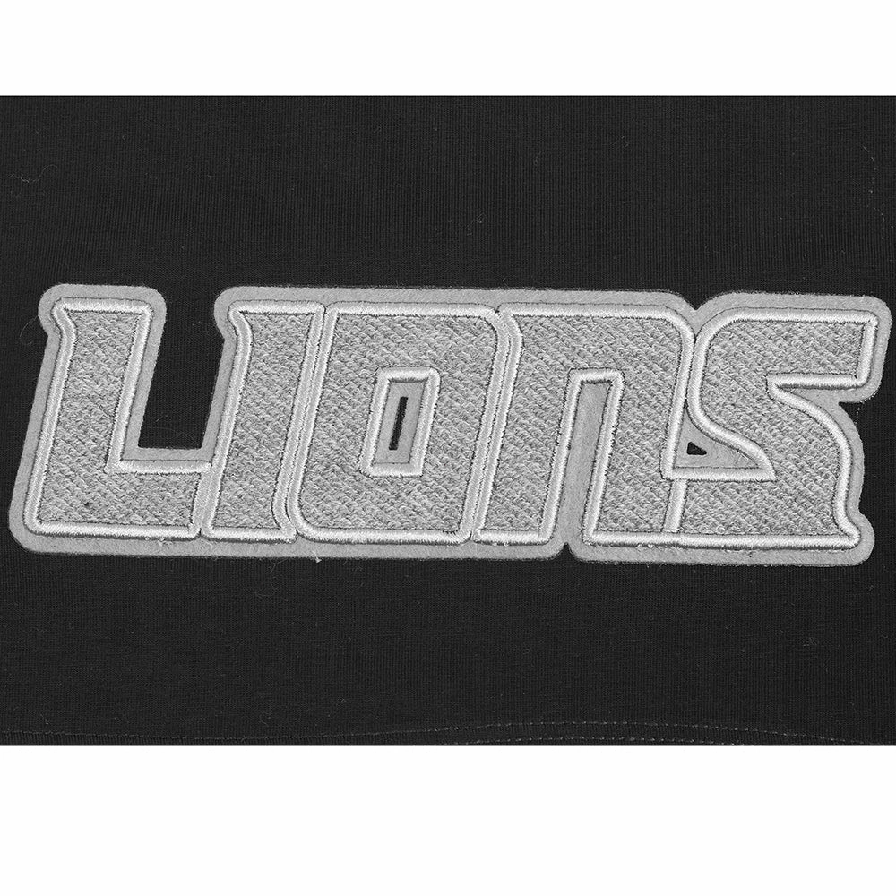NFL DETROIT LIONS REVERSE FRENCH TERRY WOMEN'S SINGLE JERSEY BOXY TEE (BLACK)