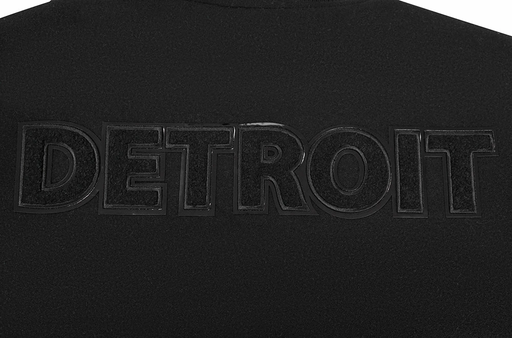 NFL DETROIT LIONS TRIPLE BLACK MEN'S MEN'S WOOL VARSITY JACKET (TRIPLE BLACK)