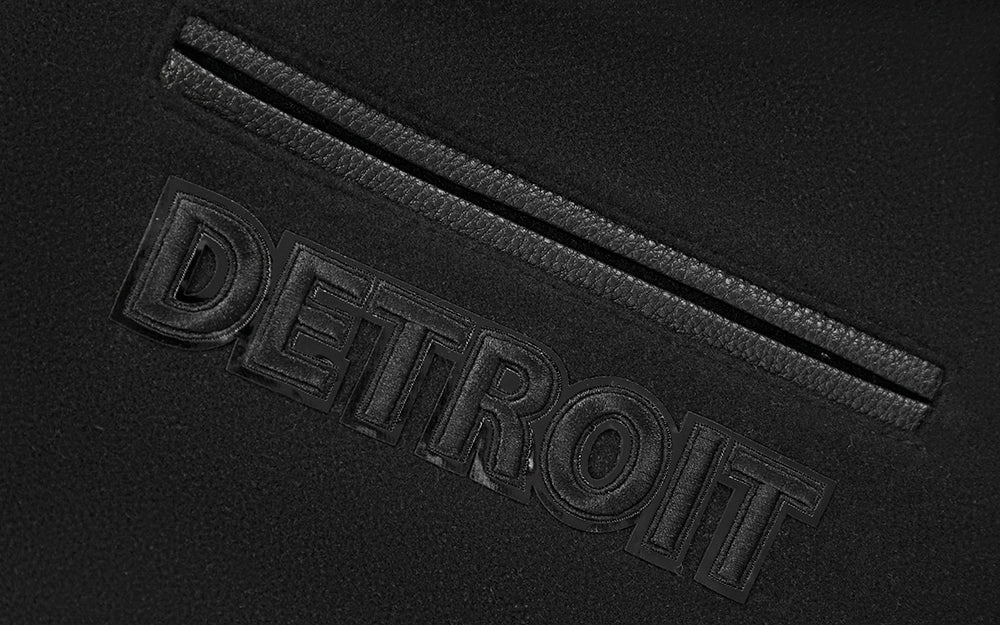 NFL DETROIT LIONS TRIPLE BLACK MEN'S MEN'S WOOL VARSITY JACKET (TRIPLE BLACK)