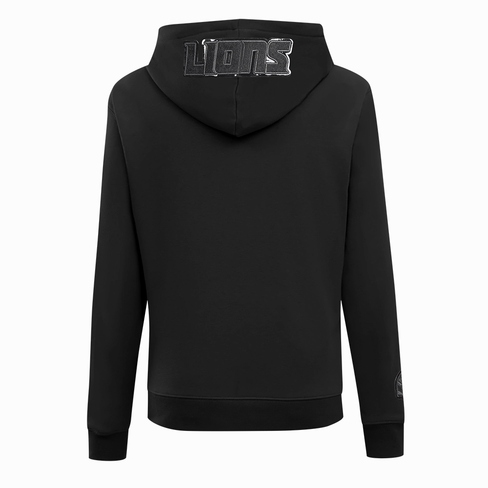 NFL DETROIT LIONS TRIPLE BLACK WOMEN'S FLC PO HOODIE (TRIPLE BLACK WOMEN'S)