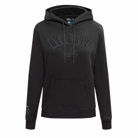 NFL DETROIT LIONS TRIPLE BLACK WOMEN'S FLC PO HOODIE (TRIPLE BLACK WOMEN'S)