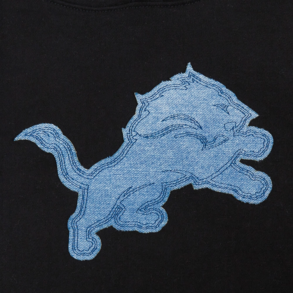 NFL DETROIT LIONS VARSITY BLUES MEN'S PULLOVER HOODIE (BLACK)