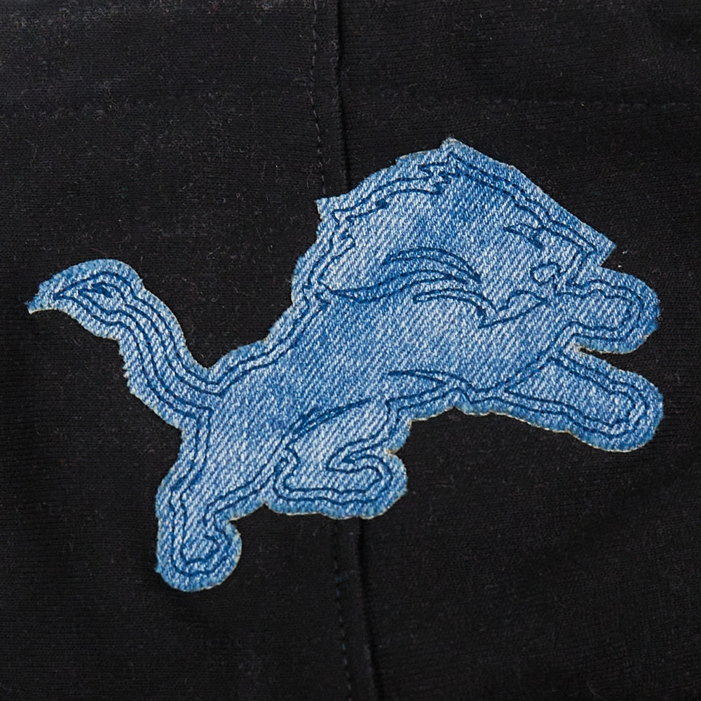 NFL DETROIT LIONS VARSITY BLUES MEN'S PULLOVER HOODIE (BLACK)