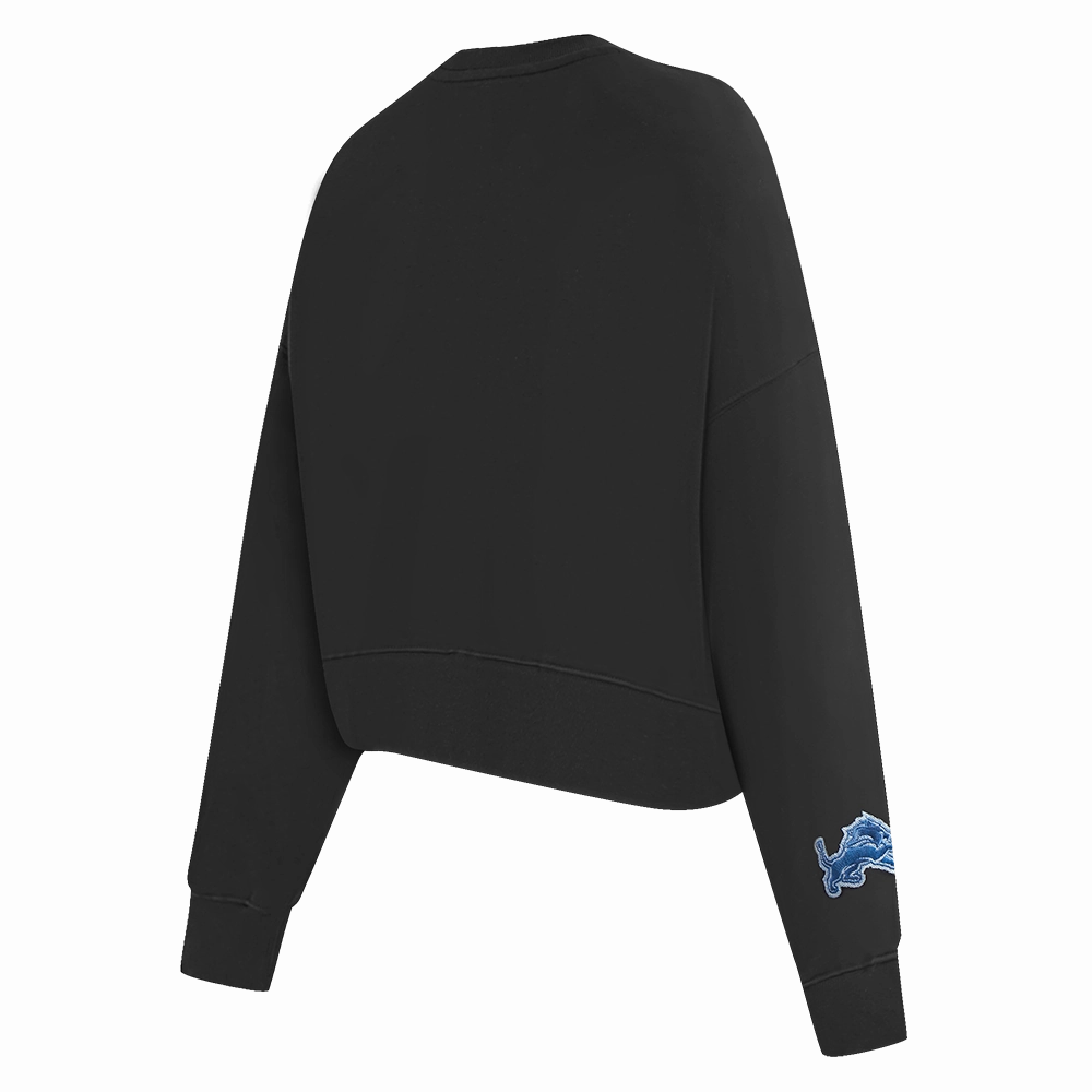 NFL DETROIT LIONS VARSITY BLUES WOMEN'S CREWNECK (BLACK)