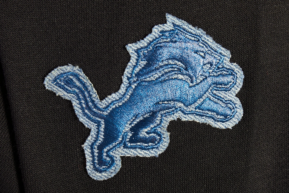 NFL DETROIT LIONS VARSITY BLUES WOMEN'S CREWNECK (BLACK)