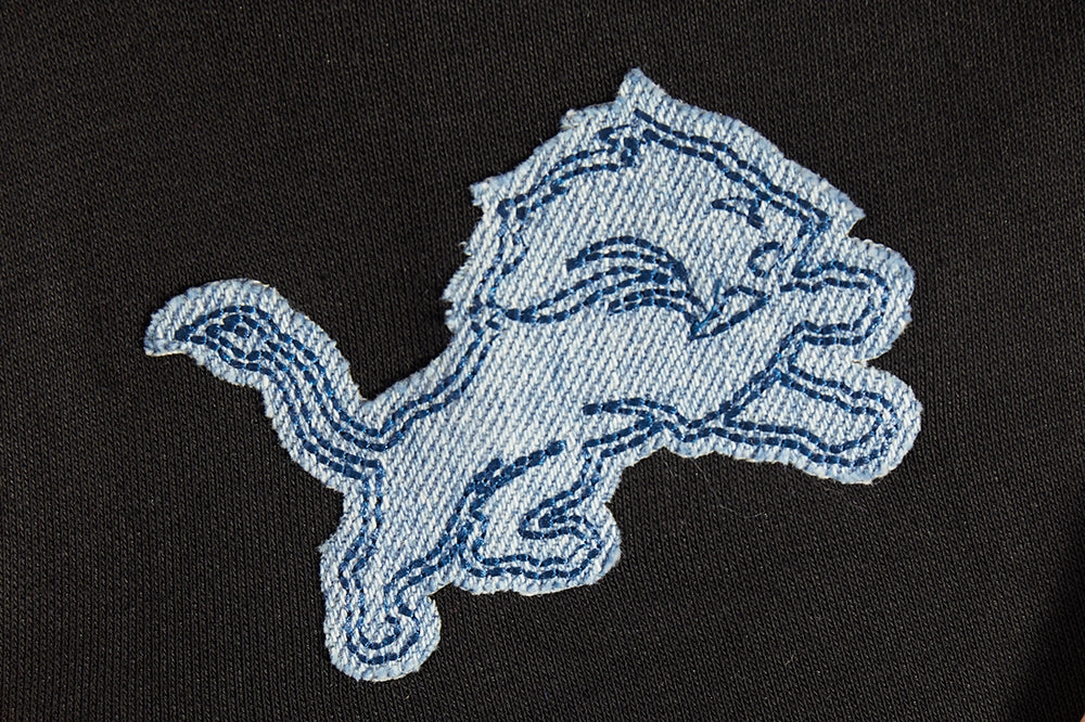 NFL DETROIT LIONS VARSITY BLUES WOMEN'S CREWNECK (BLACK)