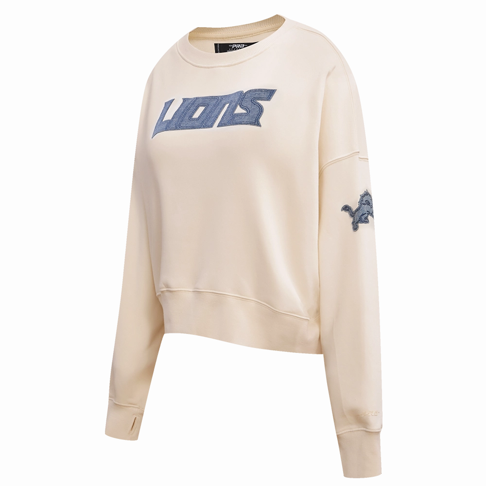 NFL DETROIT LIONS VARSITY BLUES WOMEN'S CREWNECK (LINEN)