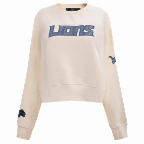 NFL DETROIT LIONS VARSITY BLUES WOMEN'S CREWNECK (LINEN)