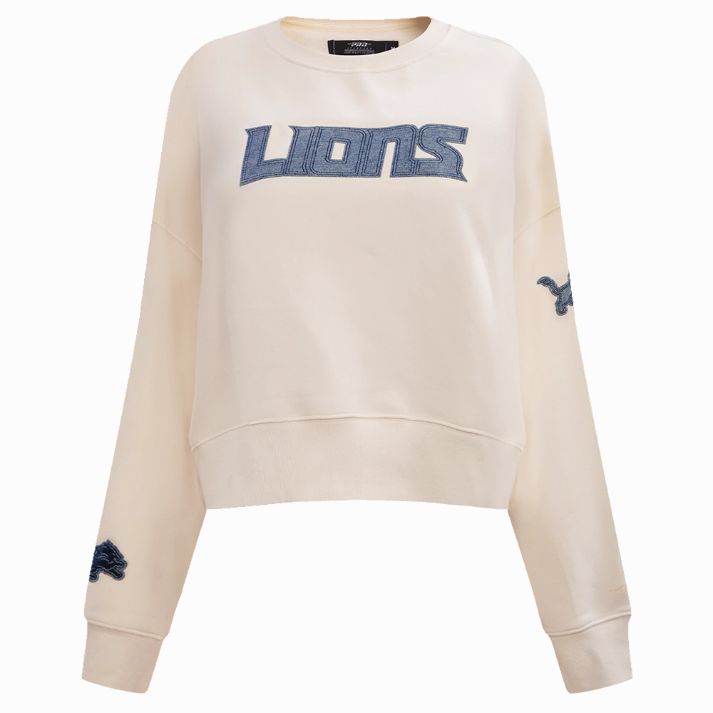 NFL DETROIT LIONS VARSITY BLUES WOMEN'S CREWNECK (LINEN)