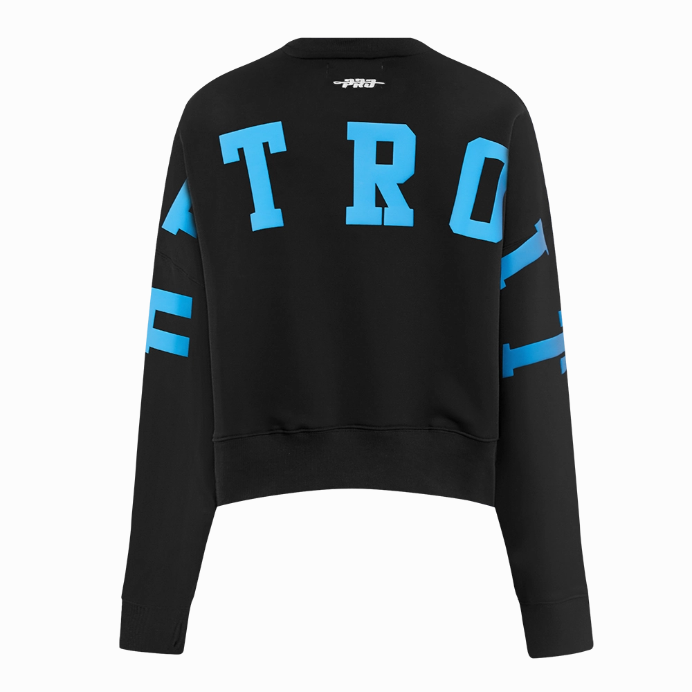 NFL DETROIT LIONS WINGSPAN WOMEN'S FLC CREWNECK (BLACK)