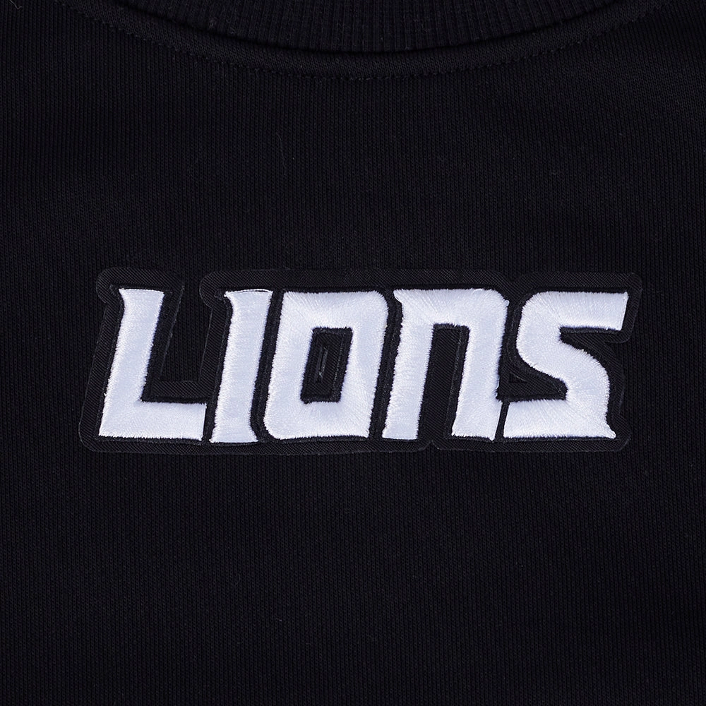 NFL DETROIT LIONS WINGSPAN WOMEN'S FLC CREWNECK (BLACK)