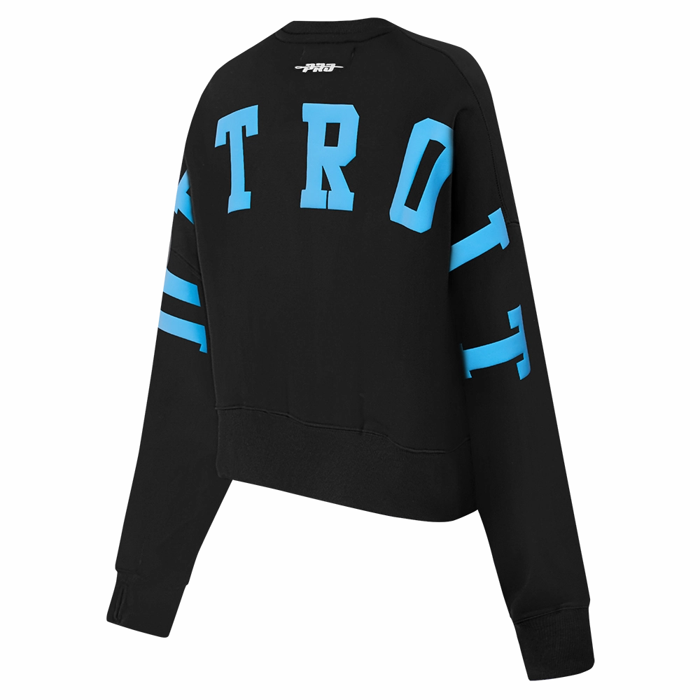 NFL DETROIT LIONS WINGSPAN WOMEN'S FLC CREWNECK (BLACK)
