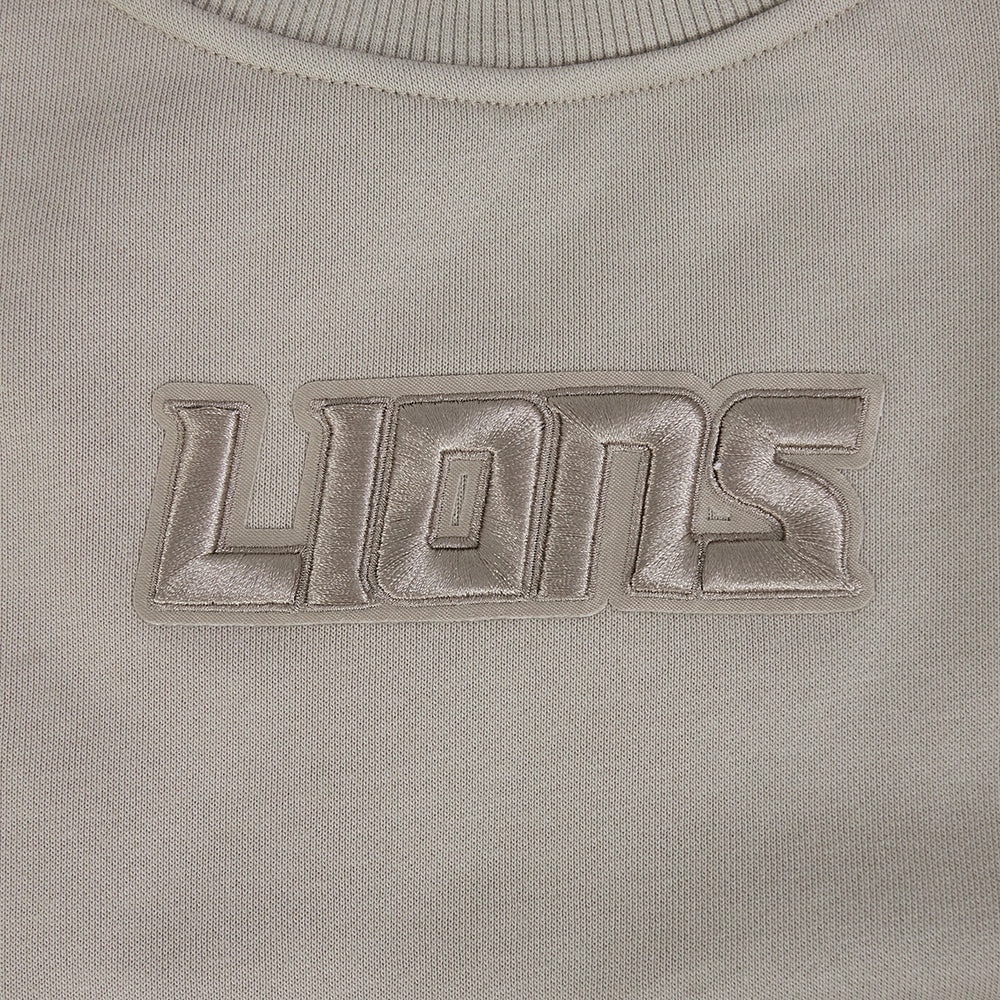 NFL DETROIT LIONS WINGSPAN WOMEN'S FLEECE CREWNECK (TAUPE)