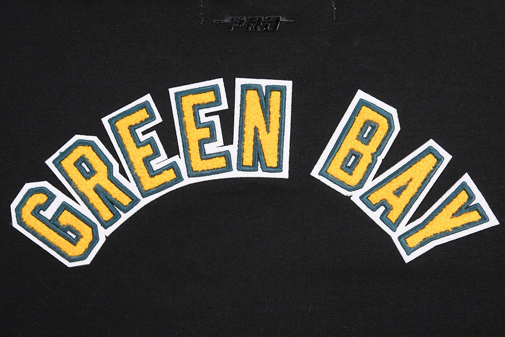NFL GREEN BAY PACKERS  CLASSIC WOMEN'S SINGLE JERSEY BOXY TEE (BLACK)