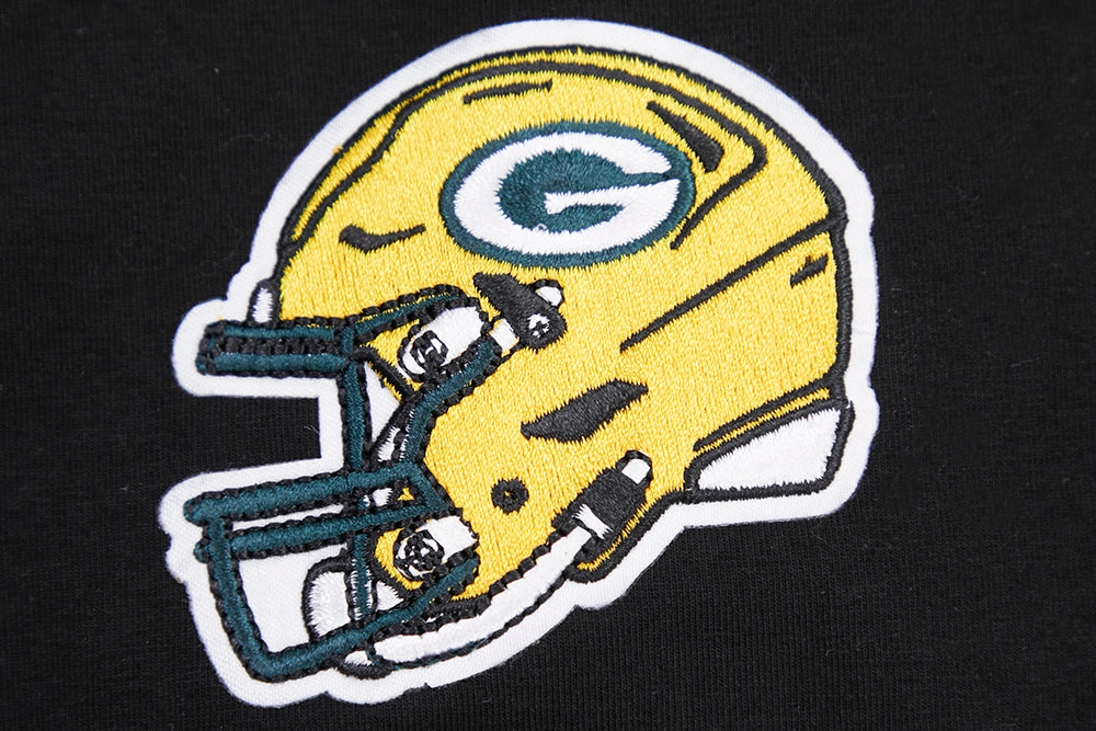 NFL GREEN BAY PACKERS  CLASSIC WOMEN'S SINGLE JERSEY BOXY TEE (BLACK)
