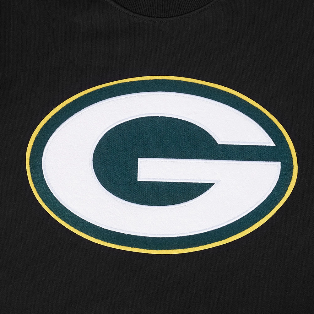 NFL GREEN BAY PACKERS MASHUP MEN'S RIB CREWNECK (BLACK)