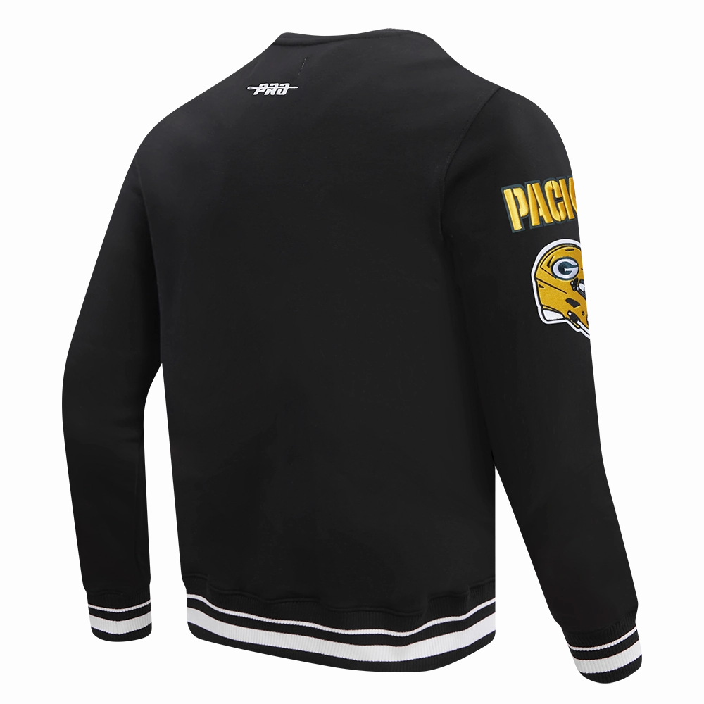 NFL GREEN BAY PACKERS MASHUP MEN'S RIB CREWNECK (BLACK)