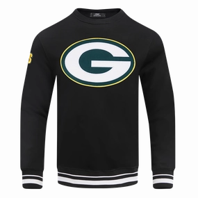 NFL GREEN BAY PACKERS MASHUP MEN'S RIB CREWNECK (BLACK)